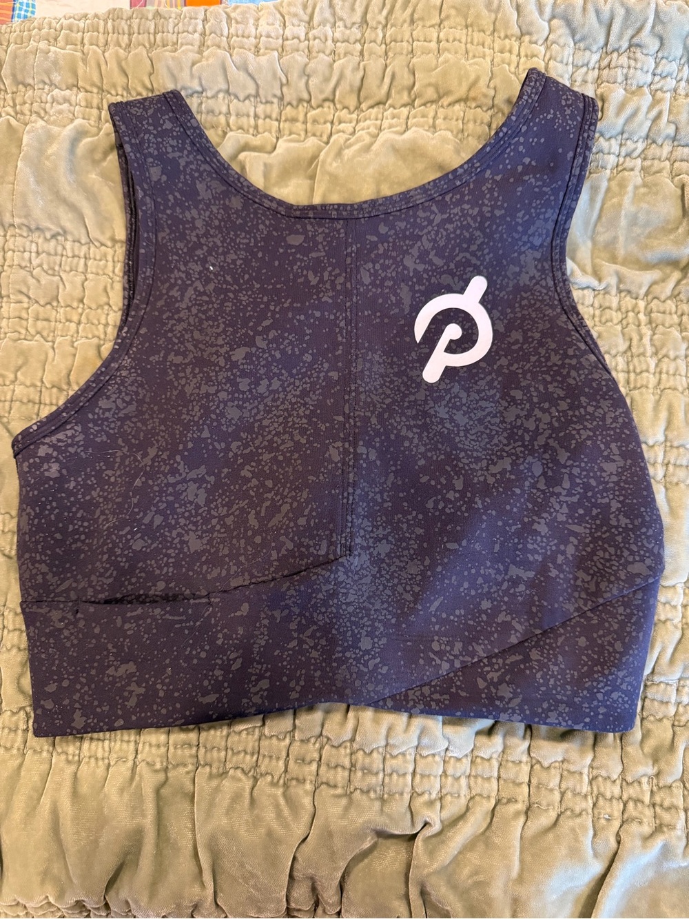 lululemon x Peloton bra top Navy Speckled Workout Yoga Cycling Athleisure Wear!
